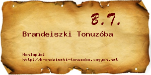 Brandeiszki Tonuzóba névjegykártya
